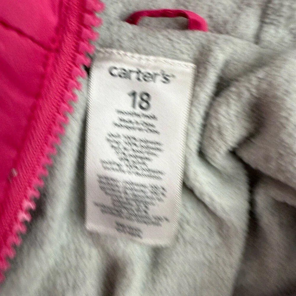 Carter's snowsuit one piece shiny stars silver Pink and Gray Snowsuit